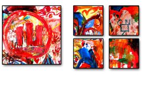 Kunstwerke von der Action Painting Teamaktivität in München