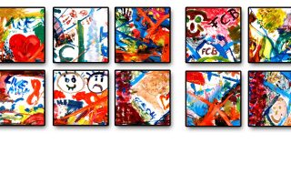 Kunstwerke von der Action Painting Teamaktivität in München