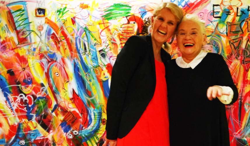Heike Bruch und Etelka Kovacs-Koller beim Event Painting an der HSG St. Gallen