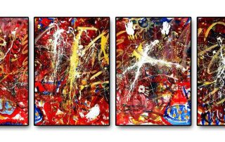 Kick-Off Action Painting mit Etelka Kovacs-Koller Entstandenes Bild