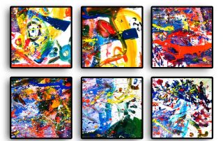 Innovationsteam Action Painting großformatiges Teampainting